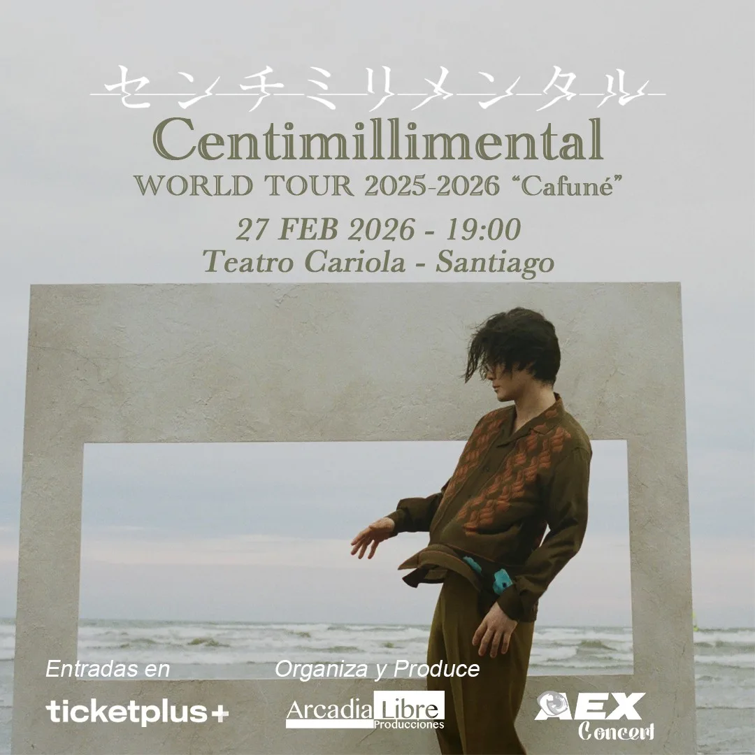 Flyer de Centimillimental — WORLD TOUR 2025-2026 "Cafuné" — Santiago