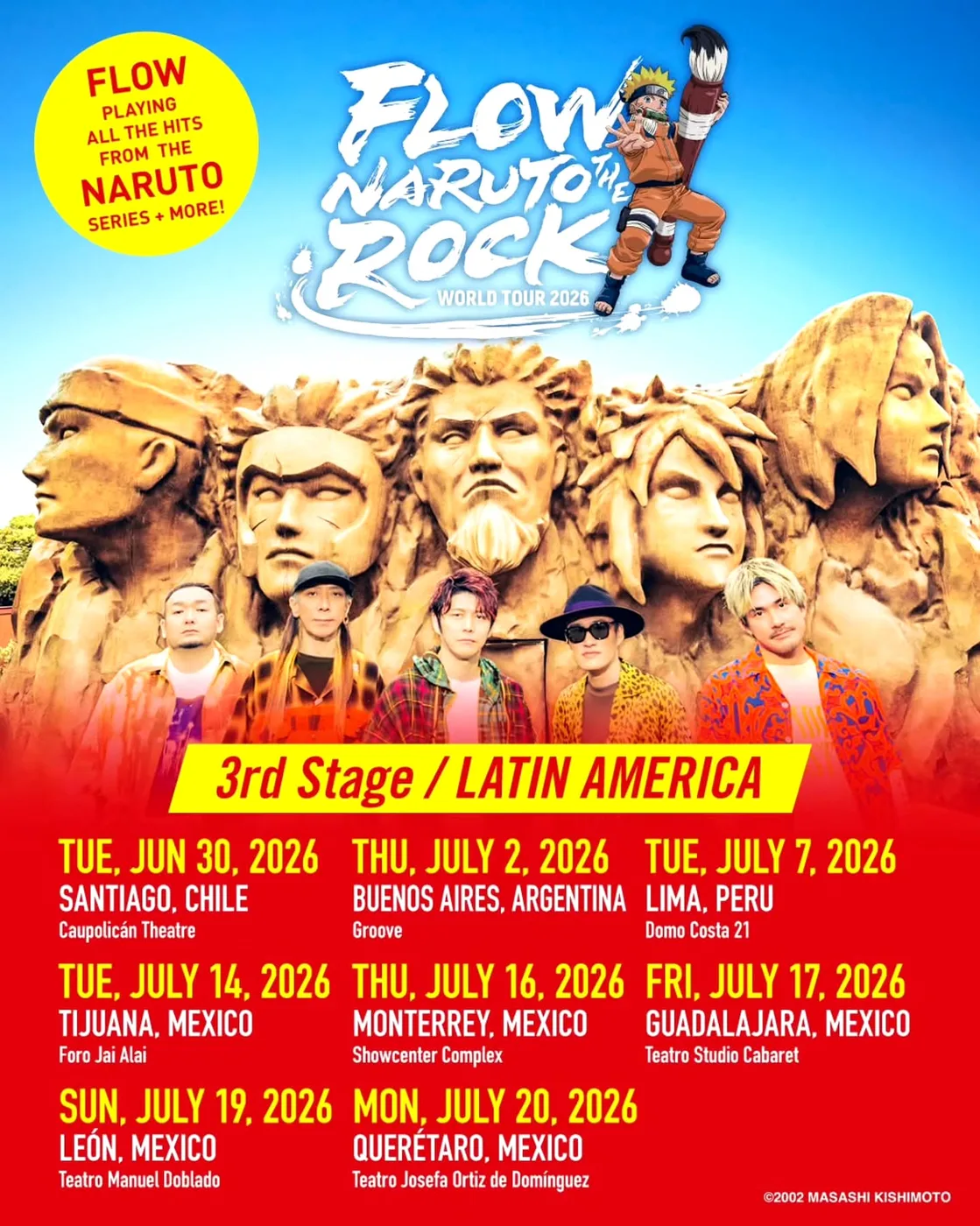 Flyer de FLOW — FLOW WORLD TOUR 2026 «NARUTO THE ROCK»