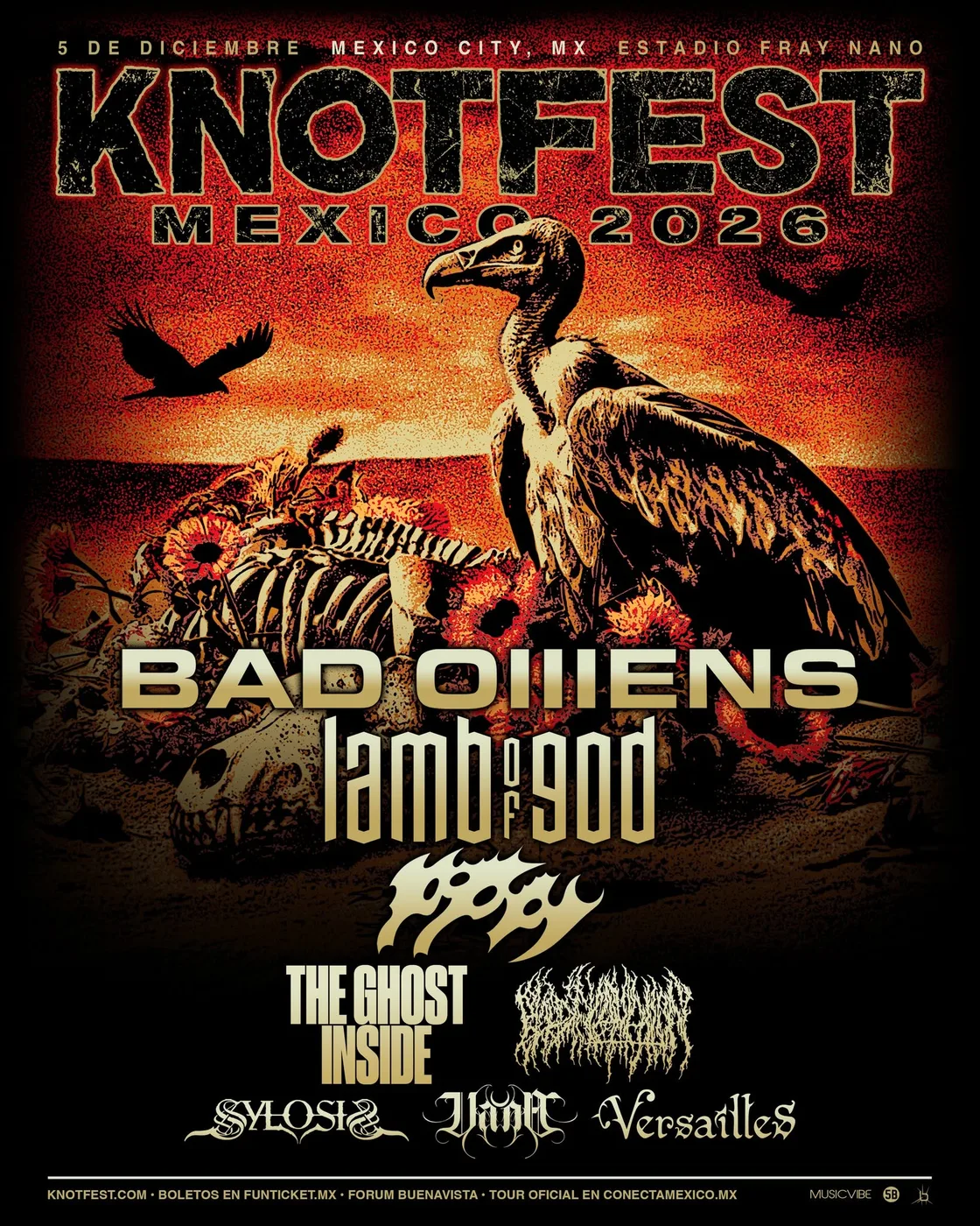 Flyer de Versailles — KNOTFEST MÉXICO 2026