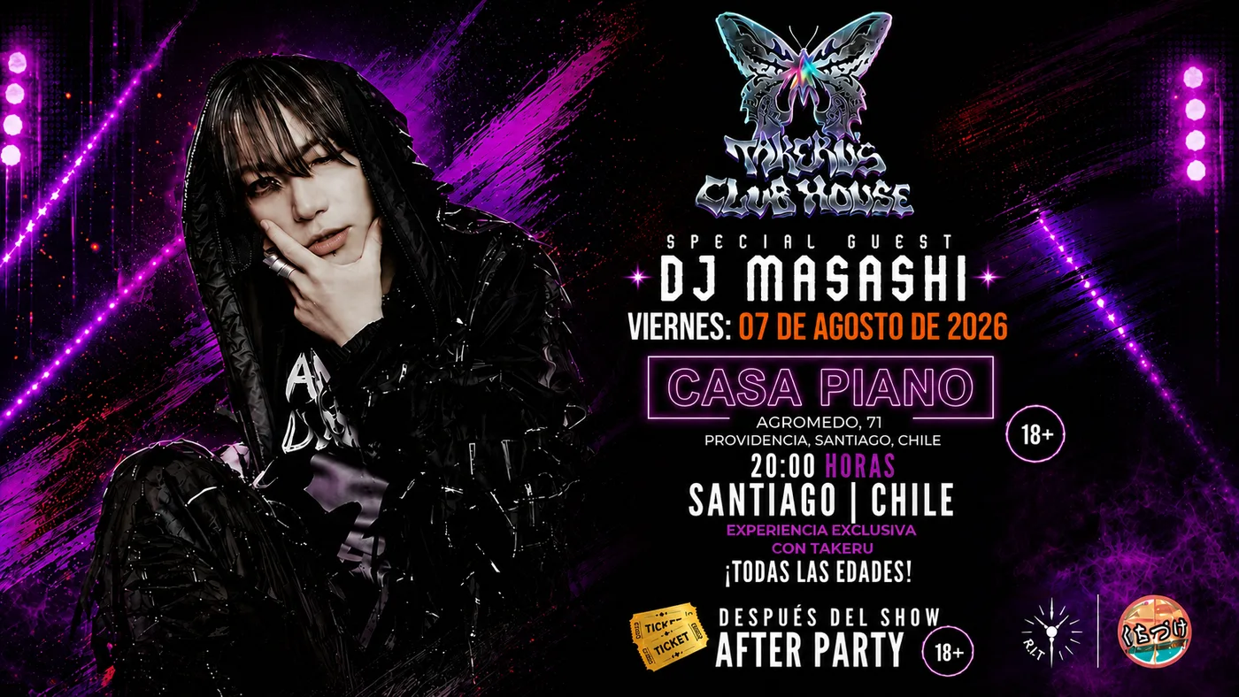Flyer de TAKERU — TAKERU'S CLUB HOUSE in Chile, Santiago